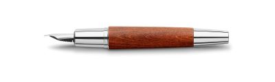 Faber Castell E-motion chroom/bruin perenhout vulpen