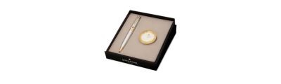 SHEAFFER 300 Ballpoint Pen Giftset Chrome GT Gold Plated Table Clock